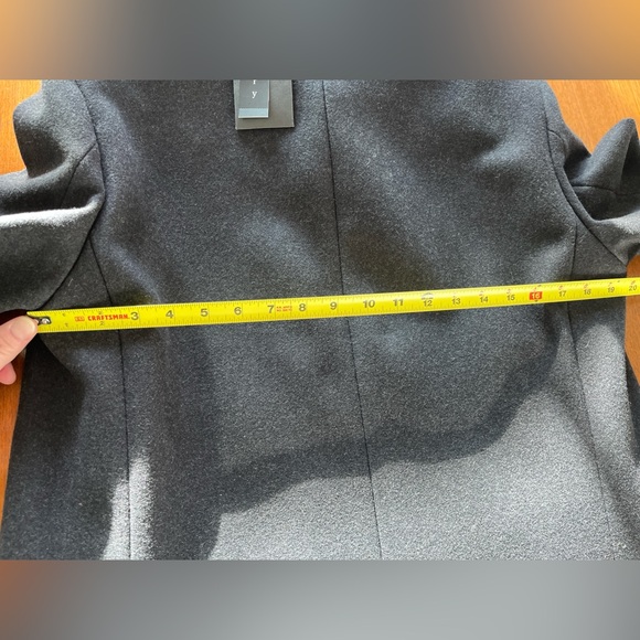 Theory Belvin Melton-Textured Wool-Blend Coat - Dark Charcoal - Small - Picture 6 of 10